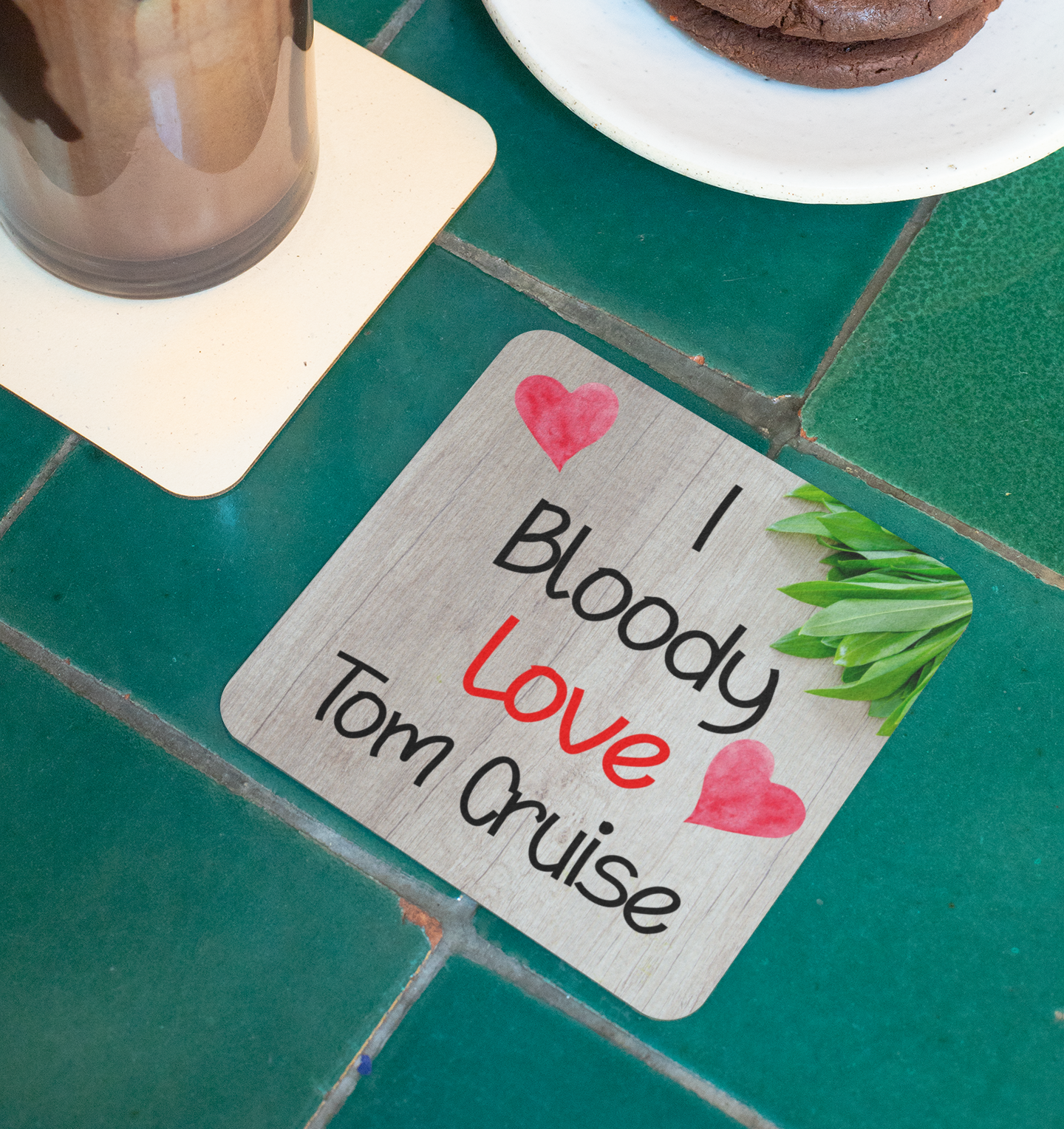 Film Star Coaster Gift - I Bloody Love Tom Cruise - Cute Fun Novelty CORK Present