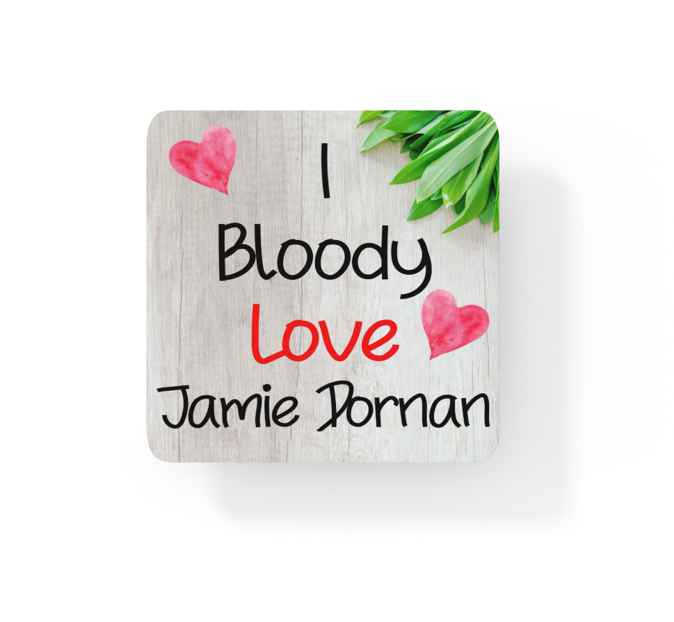 Film Star Coaster Gift - I Bloody Love Jamie Dornan - Cute Fun Novelty CORK Present