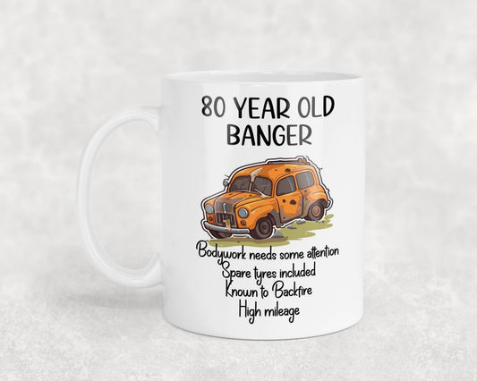 80th Birthday Mug Gift 80 Year Old Banger Nice Cute Novelty Celebration Present