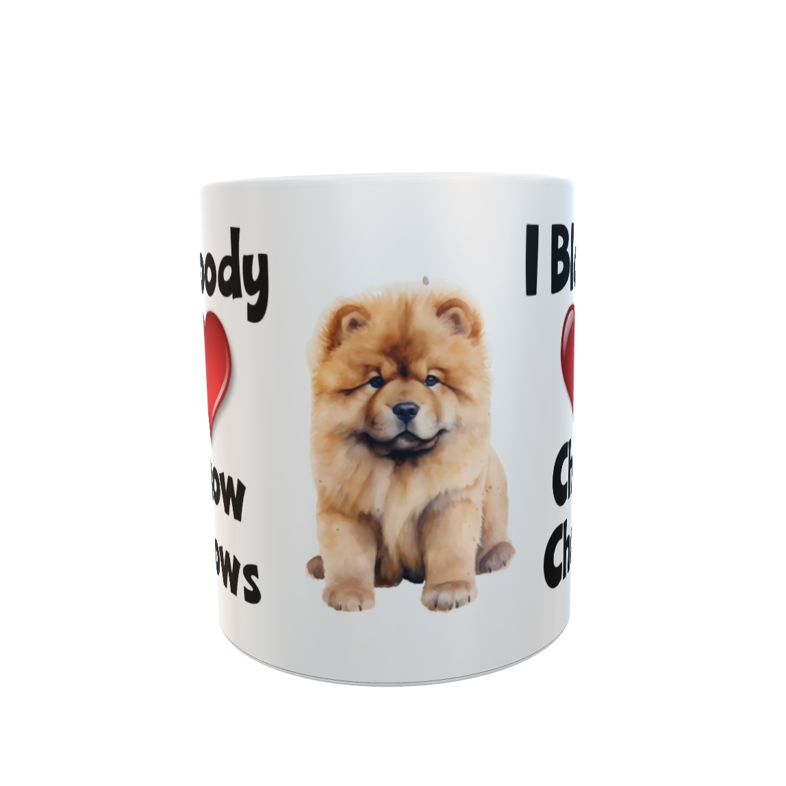 Chow Chow Mug Gift - I Bloody Love Heart - Nice Funny Cute Novelty Pet Dog Owner Cup Present