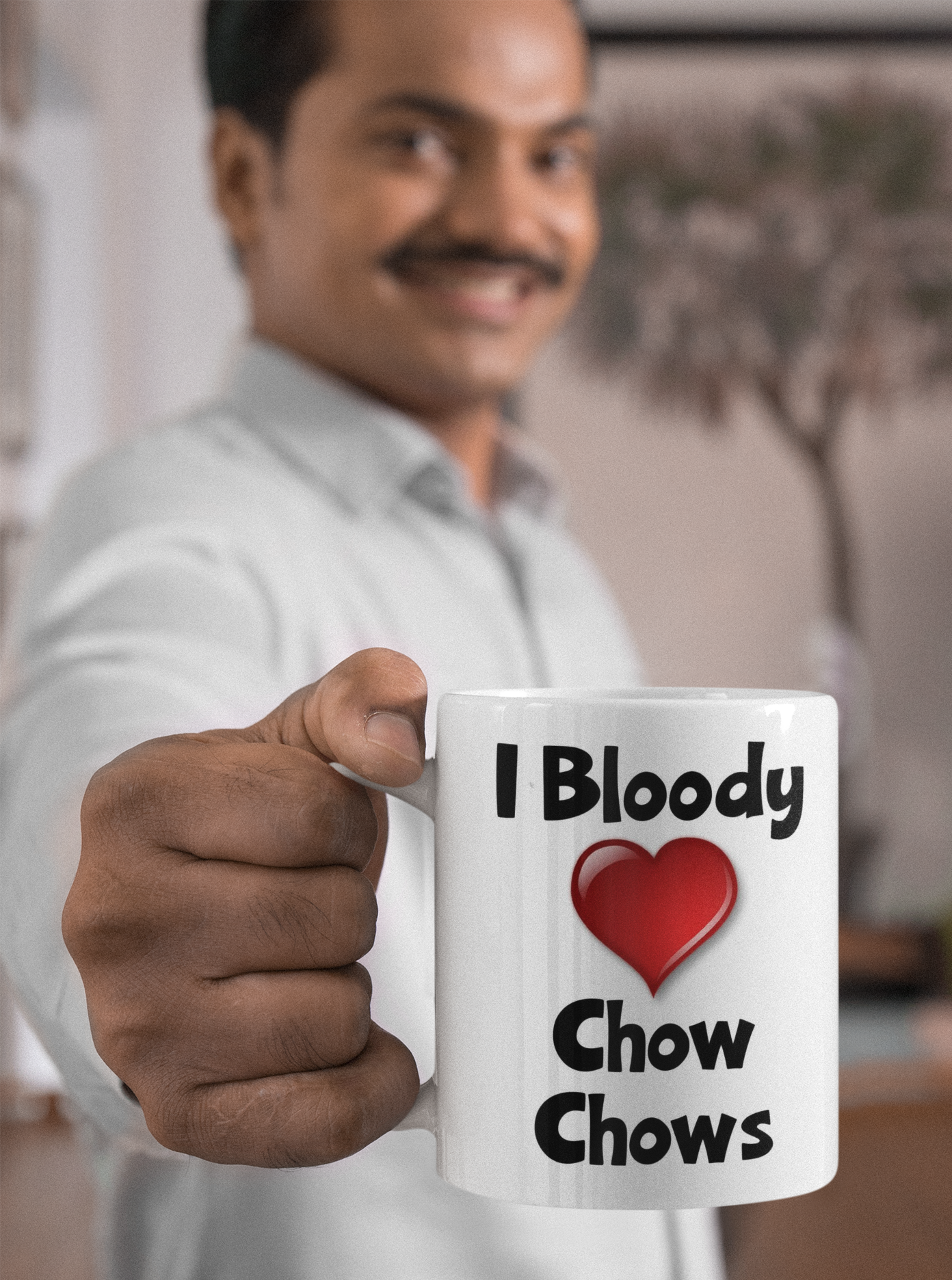 Chow Chow Mug Gift - I Bloody Love Heart - Nice Funny Cute Novelty Pet Dog Owner Cup Present
