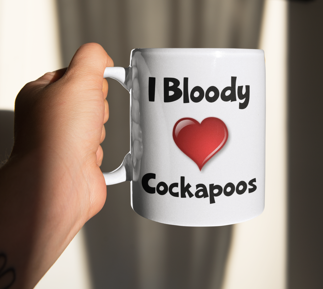 Cockapoo Mug Gift - I Bloody Love Heart - Nice Funny Cute Novelty Pet Dog Owner Cup Present