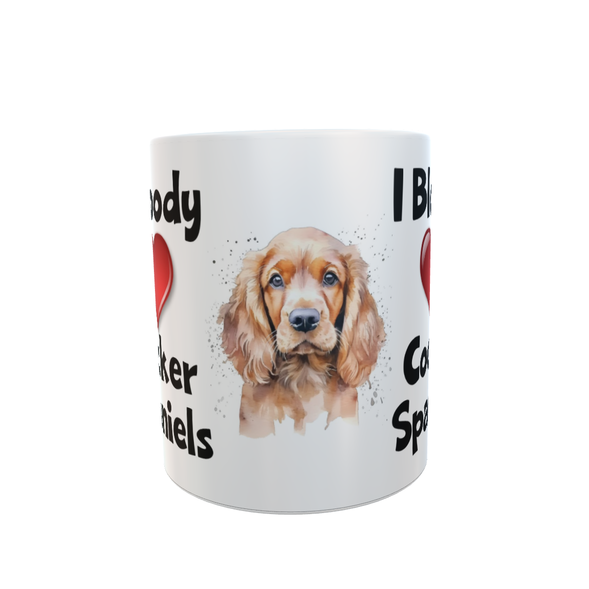 Cocker Spaniel Mug Gift - I Bloody Love Heart - Nice Funny Cute Novelty Pet Dog Owner Cup Present