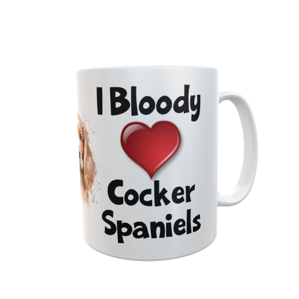Cocker Spaniel Mug Gift - I Bloody Love Heart - Nice Funny Cute Novelty Pet Dog Owner Cup Present