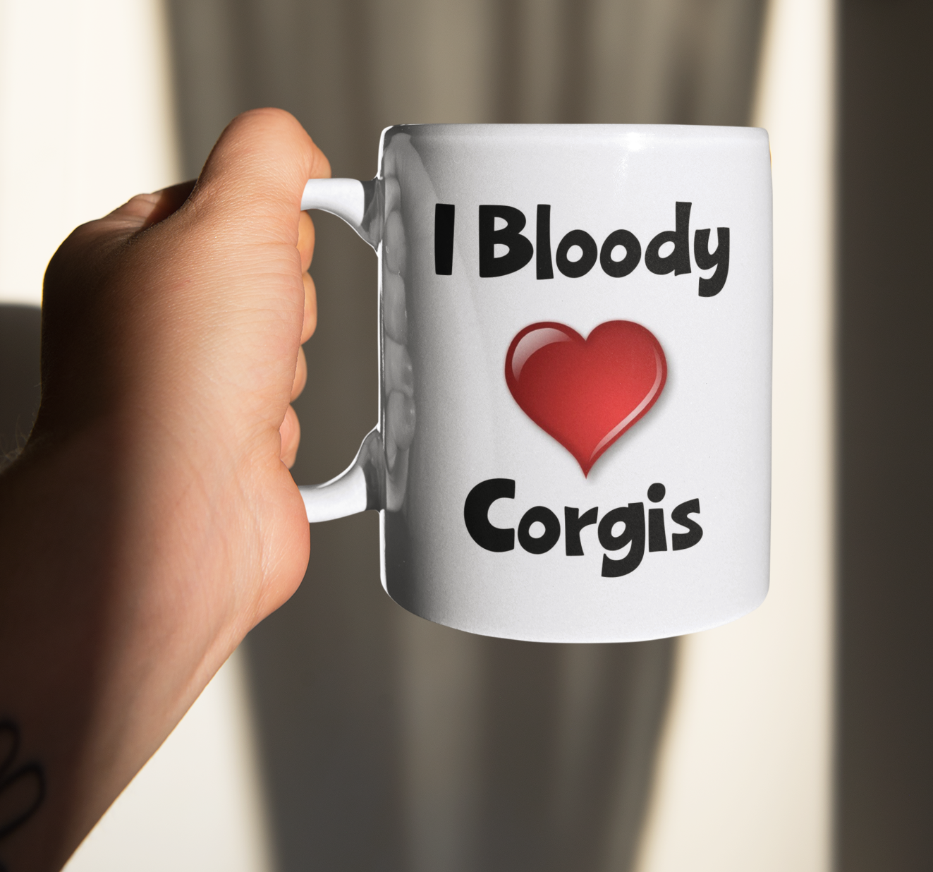 Corgi Mug Gift - I Bloody Love Heart - Nice Funny Cute Novelty Pet Dog Owner Cup Present