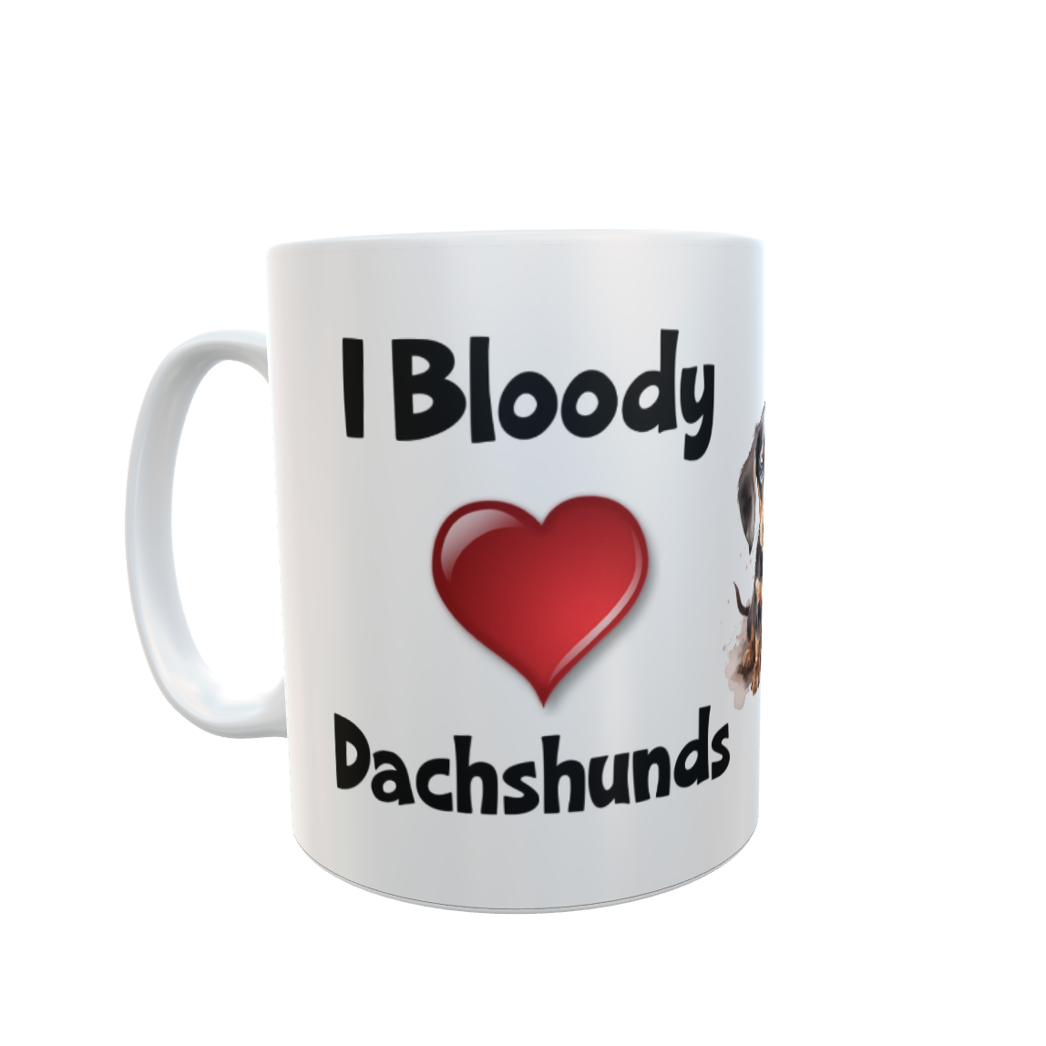 Dachshund Mug Gift - I Bloody Love Heart - Nice Funny Cute Novelty Pet Dog Owner Cup Present