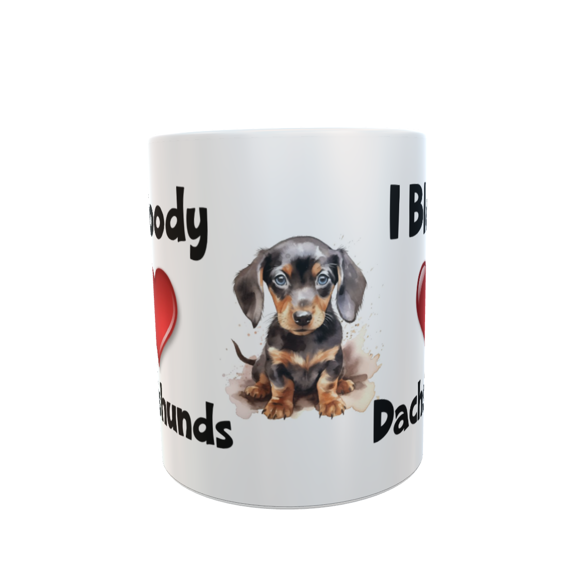 Dachshund Mug Gift - I Bloody Love Heart - Nice Funny Cute Novelty Pet Dog Owner Cup Present