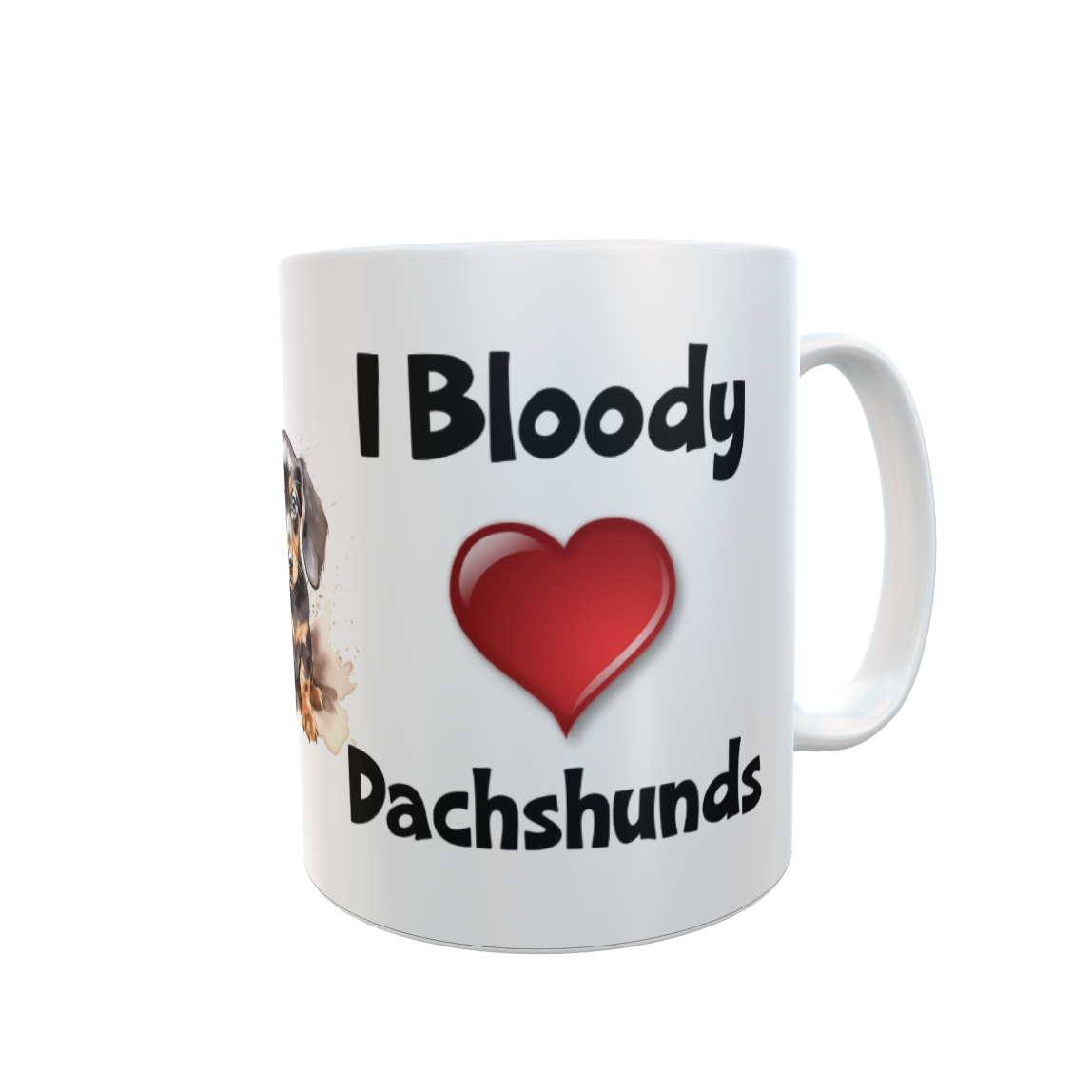 Dachshund Mug Gift - I Bloody Love Heart - Nice Funny Cute Novelty Pet Dog Owner Cup Present