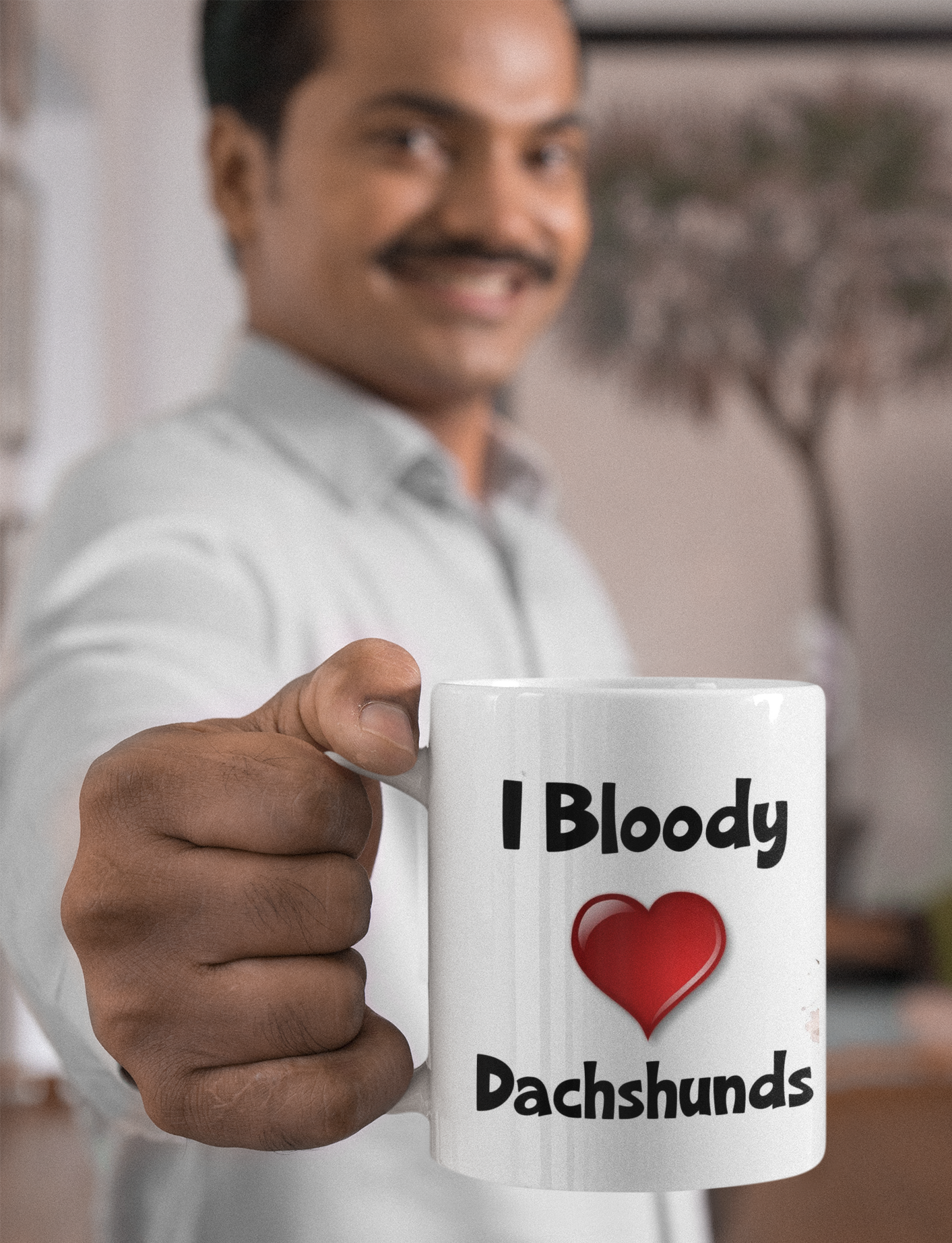 Dachshund Mug Gift - I Bloody Love Heart - Nice Funny Cute Novelty Pet Dog Owner Cup Present