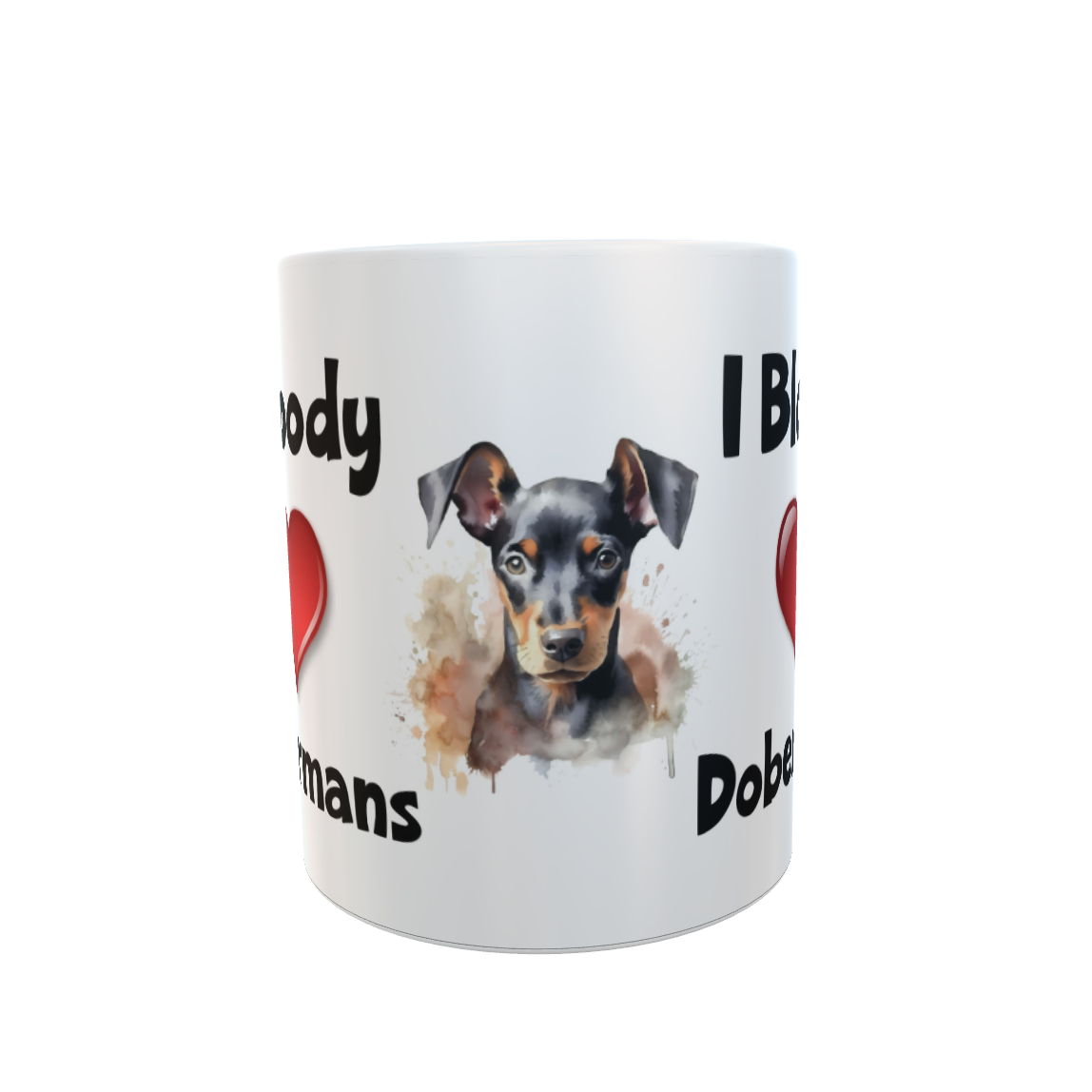 Doberman Mug Gift - I Bloody Love Heart - Nice Funny Cute Novelty Pet Dog Owner Cup Present