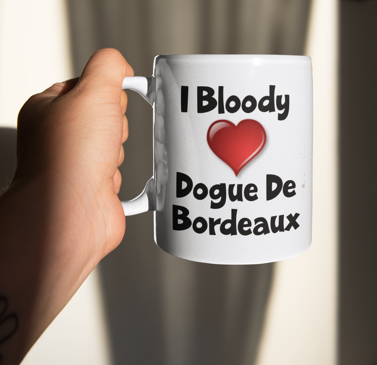 Dogue De Bordeaux Mug Gift - I Bloody Love Heart - Nice Funny Cute Novelty Pet Dog Owner Cup Present