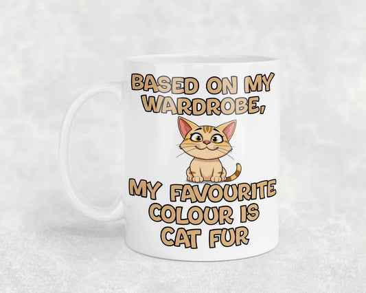Cat Owner Mug Gift My Favourite Colour is Cat Fur Nice Cute Novelty Printed Cup Present