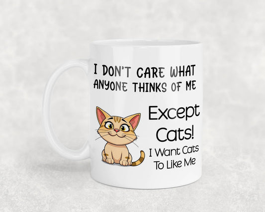 Cat Owner Mug Gift I Don't Care What Anyone Thinks Except Cats Nice Cute Novelty Printed Cup Present