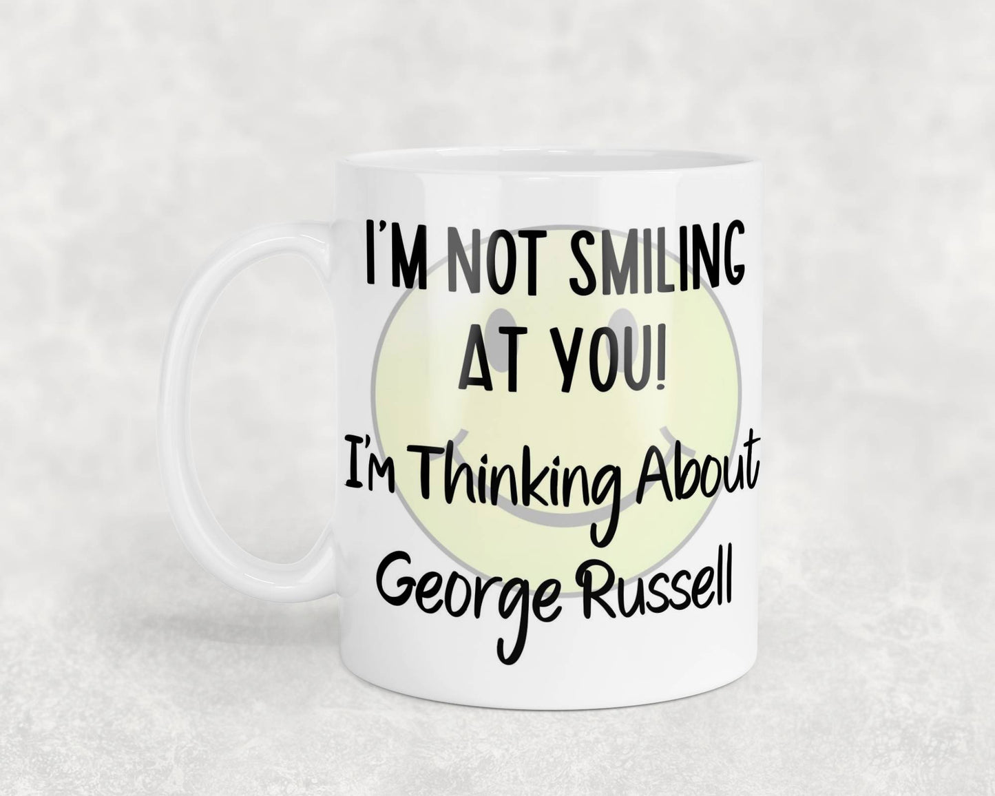 George Russell Mug Gift I'm Not Smiling at You I'm Thinking About Nice Cute Novelty F1 Driver Fan Cup