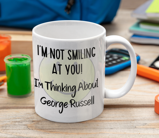 George Russell Mug Gift I'm Not Smiling at You I'm Thinking About Nice Cute Novelty F1 Driver Fan Cup