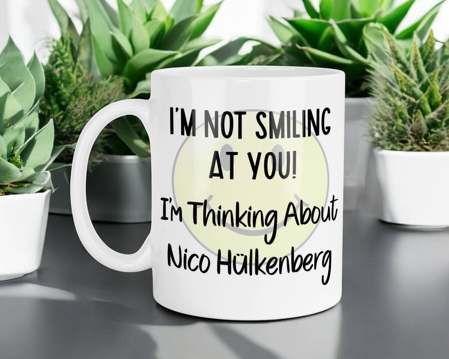 Nico Hulkenberg Mug Gift I'm Not Smiling at You I'm Thinking About Nice Cute Novelty F1 Driver Fan Cup