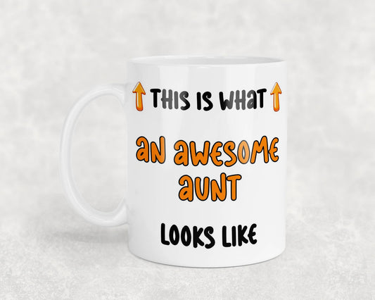Aunt Mug Gift This Is What An Awesome Aunt Looks Like Nice Cute Fun Novelty From Niece Nephew Present