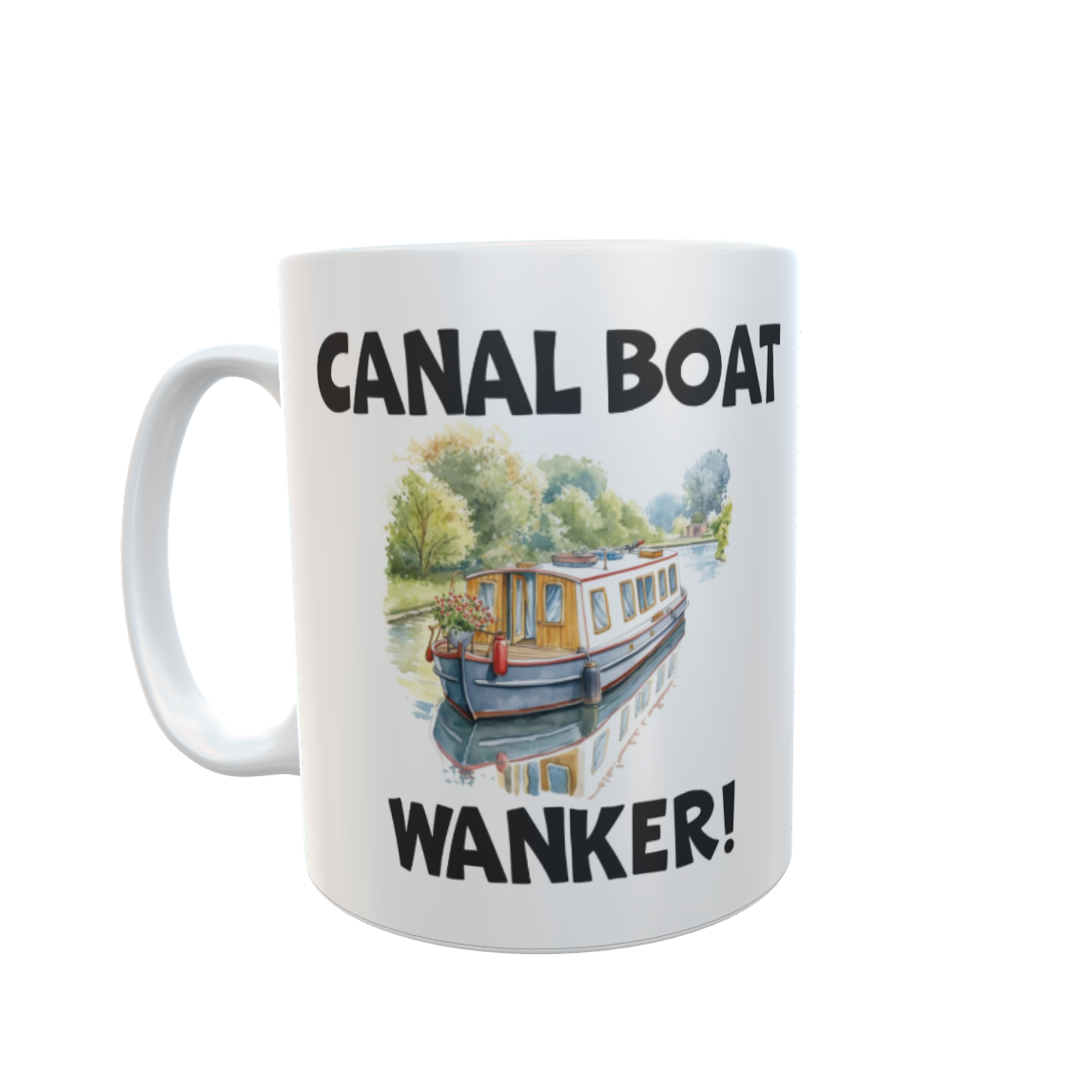 Canal Boat Wanker Mug Gift - Novelty Narrowboat Rude Funny Holiday Travel Boating Vacation Cup Present