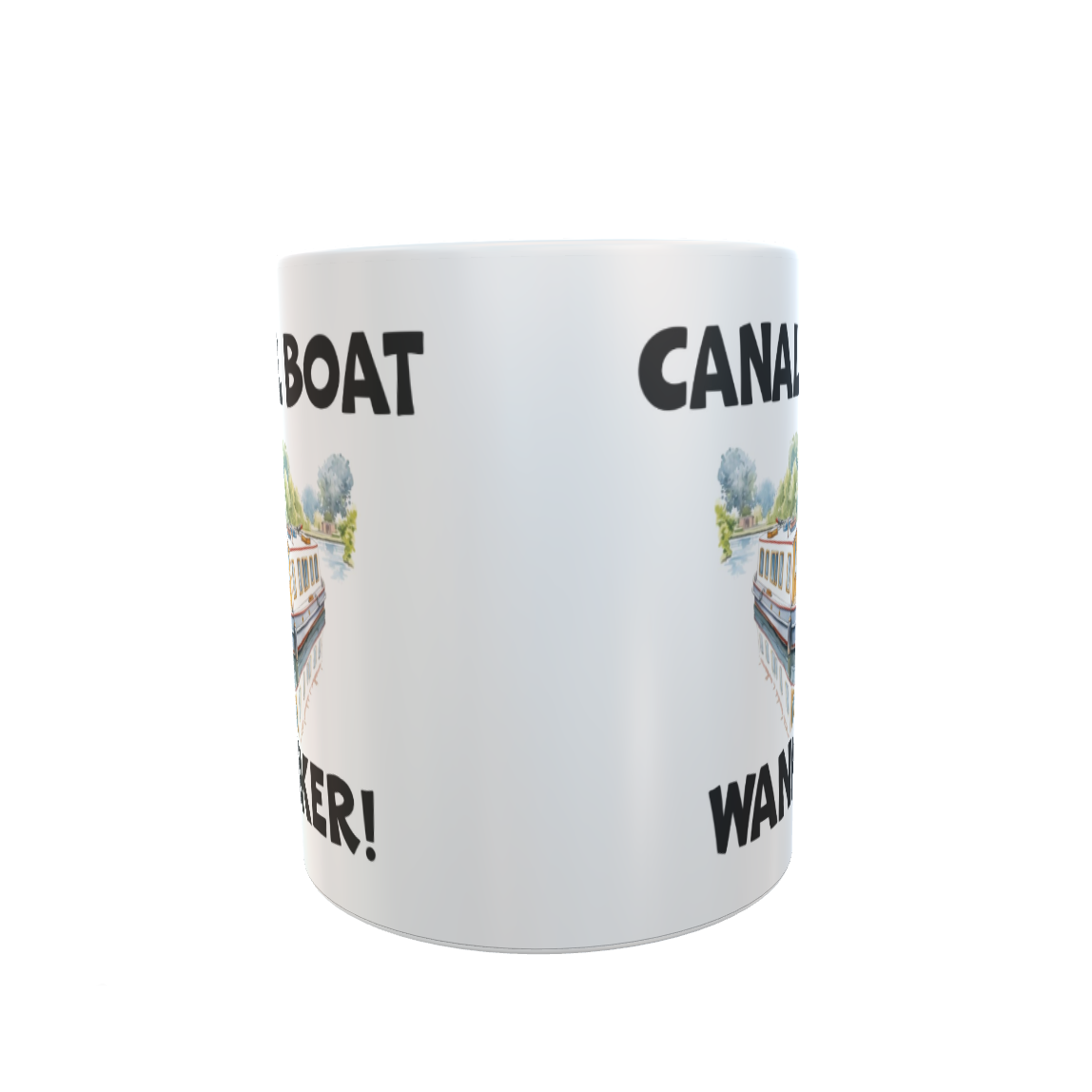 Canal Boat Wanker Mug Gift - Novelty Narrowboat Rude Funny Holiday Travel Boating Vacation Cup Present