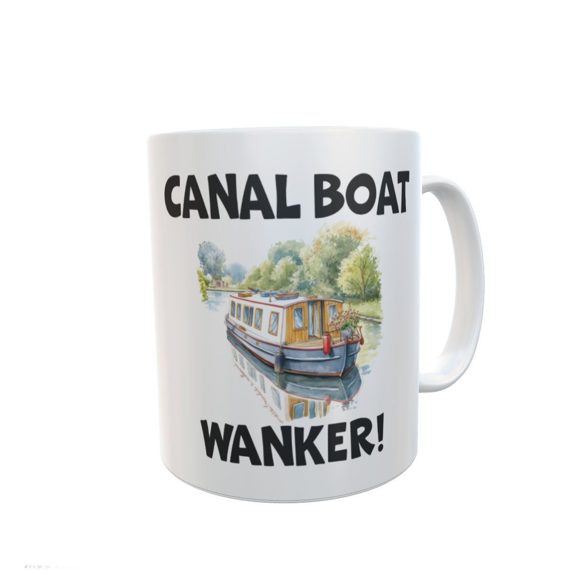 Canal Boat Wanker Mug Gift - Novelty Narrowboat Rude Funny Holiday Travel Boating Vacation Cup Present