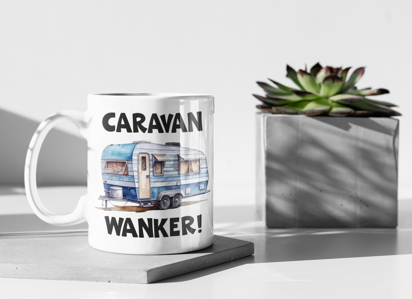 Caravan Mug Gift - Caravan Wanker - Novelty Rude Funny Joke Holiday Travel Vacation Cup Present