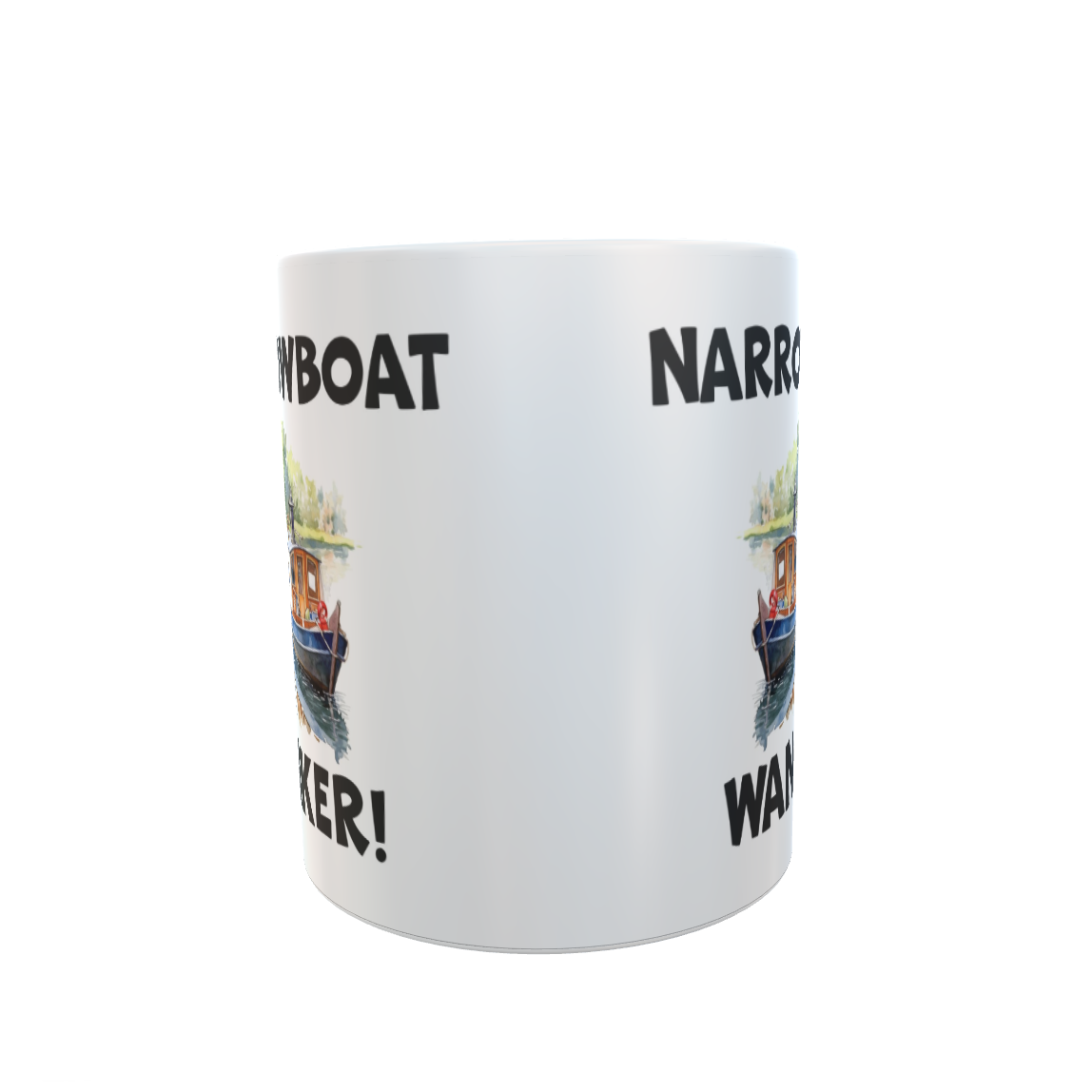 Narrowboat Wanker Mug Gift - Novelty Cute Canal Boat Rude Funny Holiday Travel Boating Vacation Cup Present