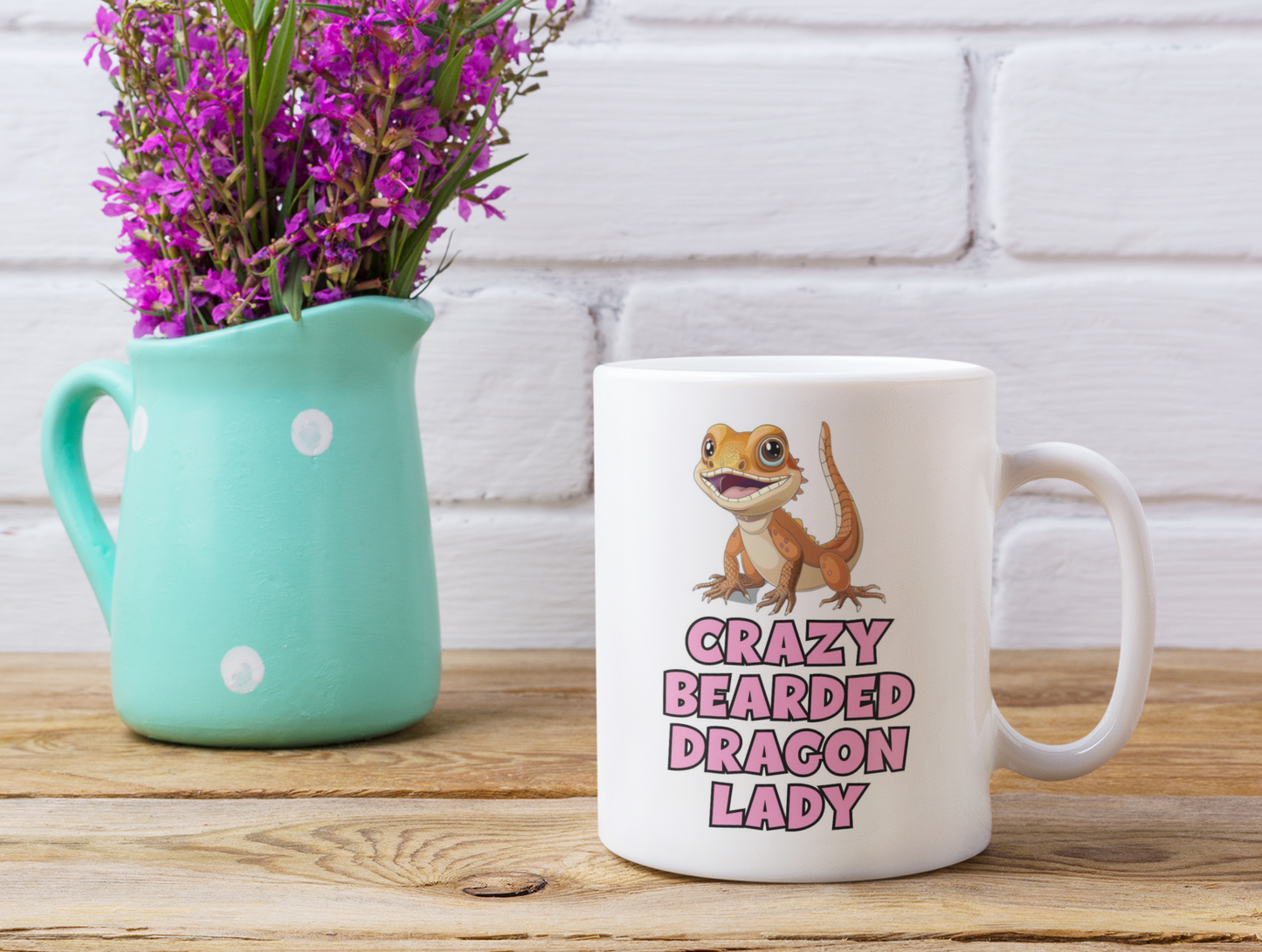 Bearded Dragon Mug - Crazy Lady - Nice Funny Cute Novelty Pet Owner Lover Fan Cup Present