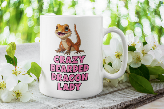 Bearded Dragon Mug - Crazy Lady - Nice Funny Cute Novelty Pet Owner Lover Fan Cup Present