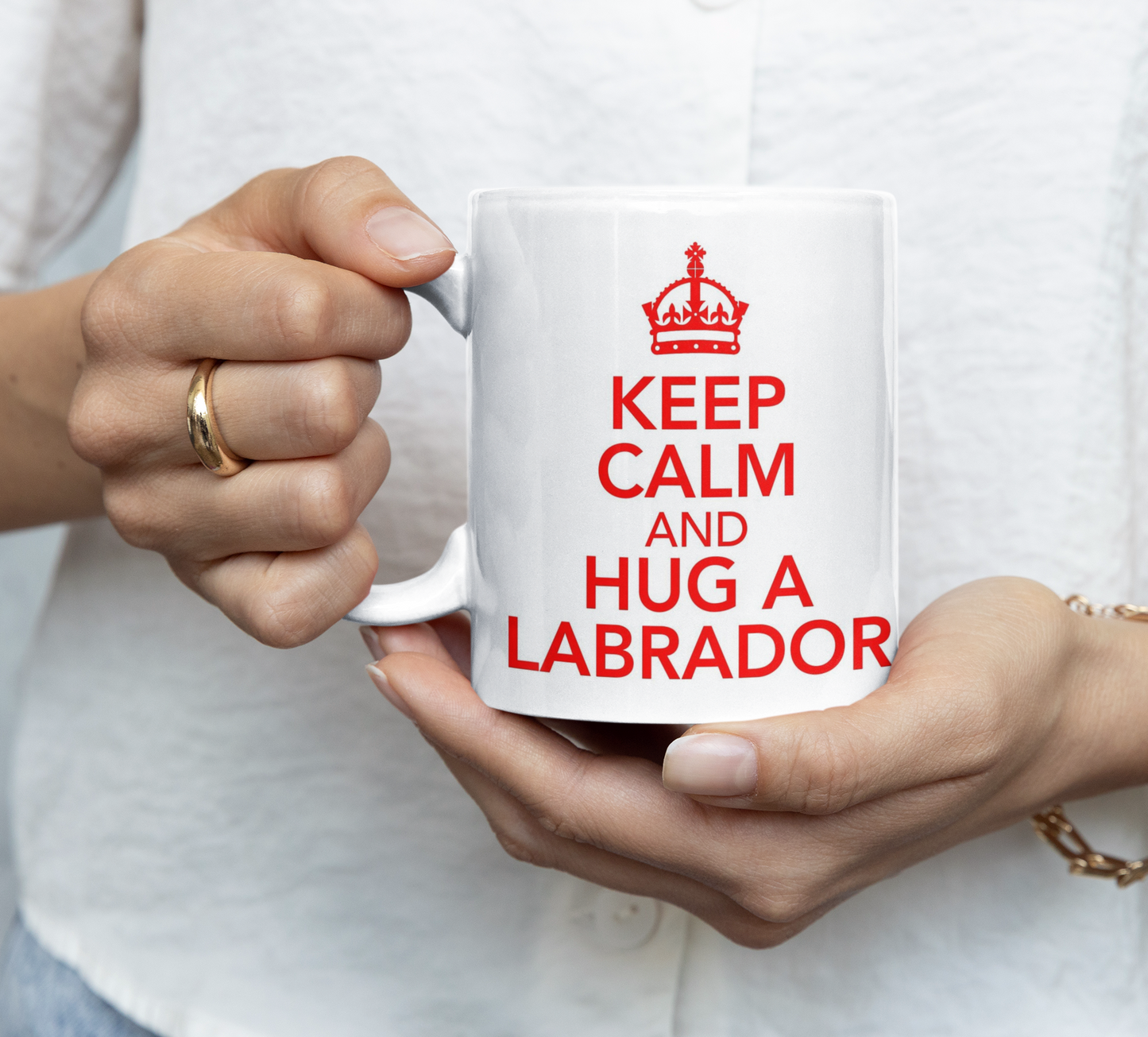Labrador Dog Mug - Keep Calm And Hug A Labrador - Fun Cute Novelty Cup Present