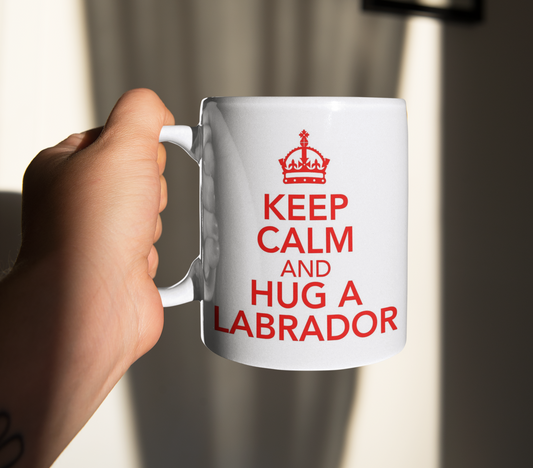 Labrador Dog Mug - Keep Calm And Hug A Labrador - Fun Cute Novelty Cup Present