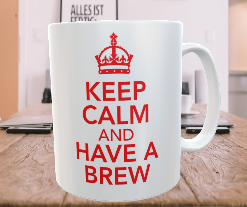 Tea Mug Gift - Keep Calm And Have A Brew - Nice Fun Cute Retro Style Novelty Cup Present