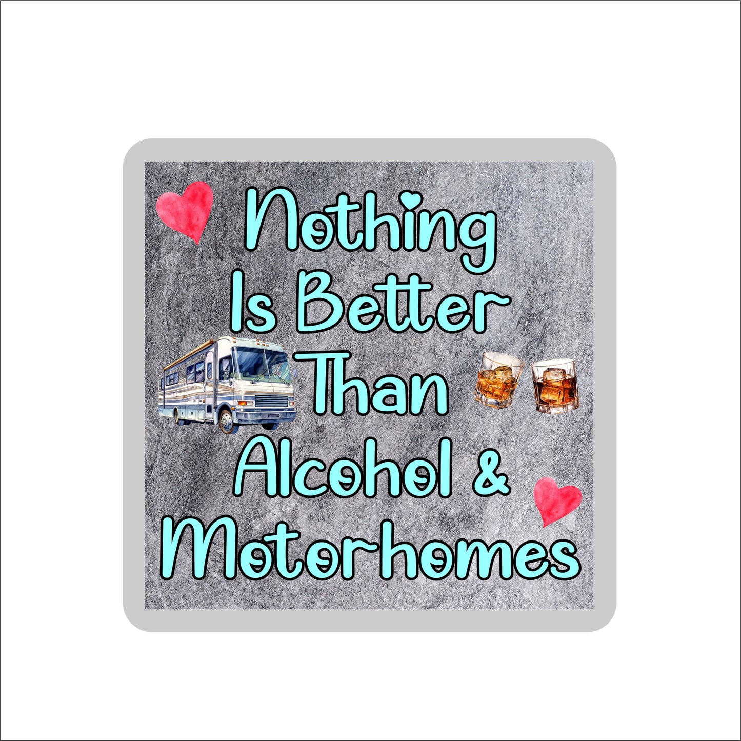 Motorhome Coaster Gift - Motorhome Rules - Cute Fun Novelty Birthday Present