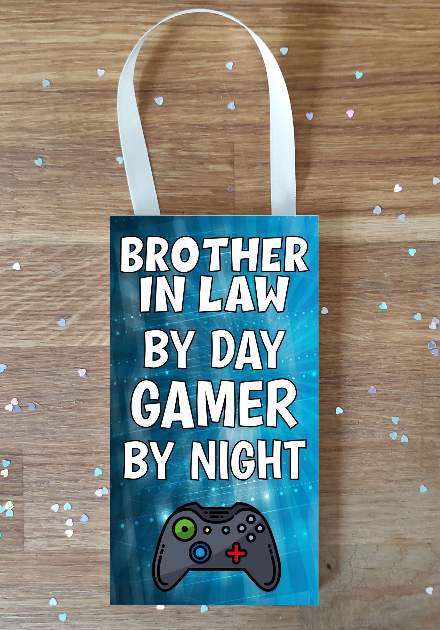 Brother in Law Gaming Xbox Plaque / Sign Gift - Brother in Law By Day Gamer By Night - Cute Fun Cheeky Novelty Present