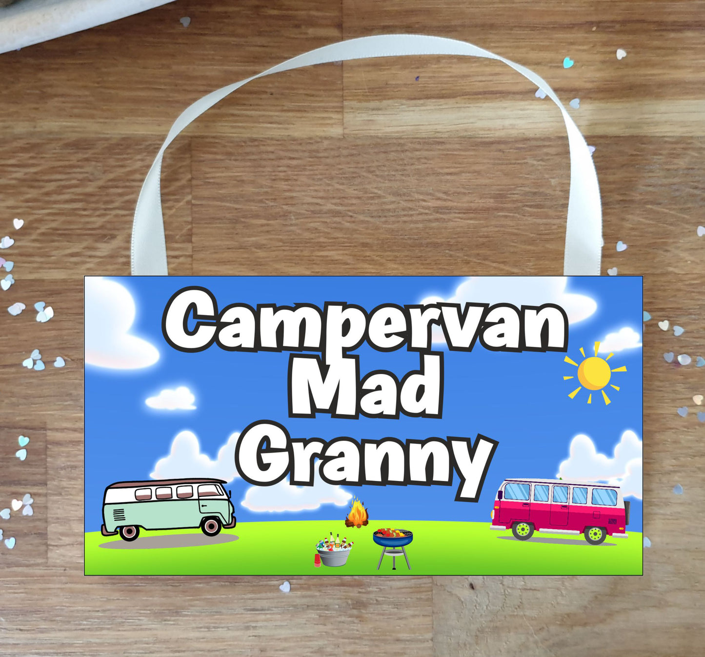 Granny Campervan Plaque / Sign Gift - Campervan Mad Granny - Fun Cute Caravanning Novelty Present