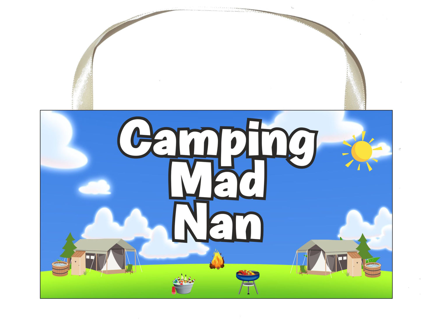 Nan Camping Plaque / Sign Gift - Camping Mad Nan - Fun Cute Holiday Novelty Present