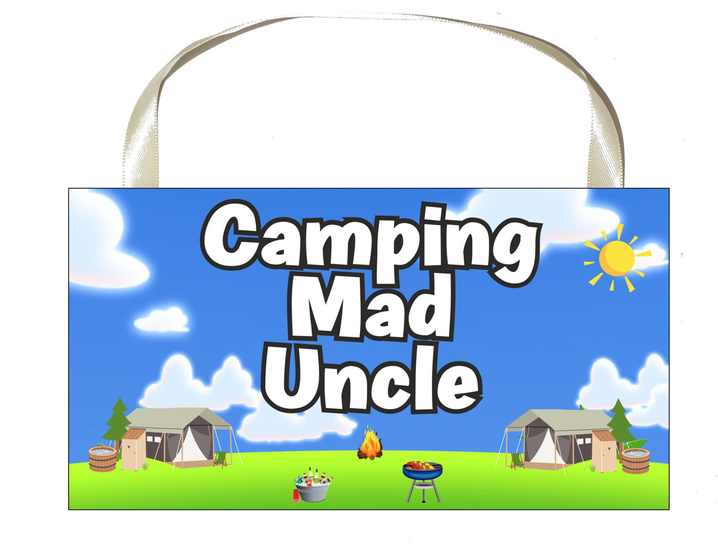 Uncle Camping Plaque / Sign Gift - Camping Mad Uncle - Fun Cute Holiday Novelty Present