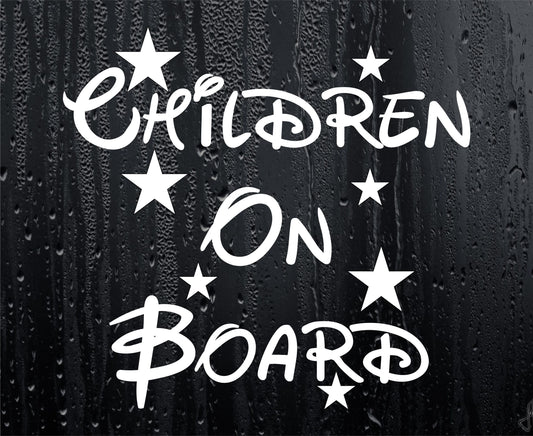 Car Sticker Children On Board Funny Novelty Van Cute Cartoon Kids Window Bumper Boot Door Decal