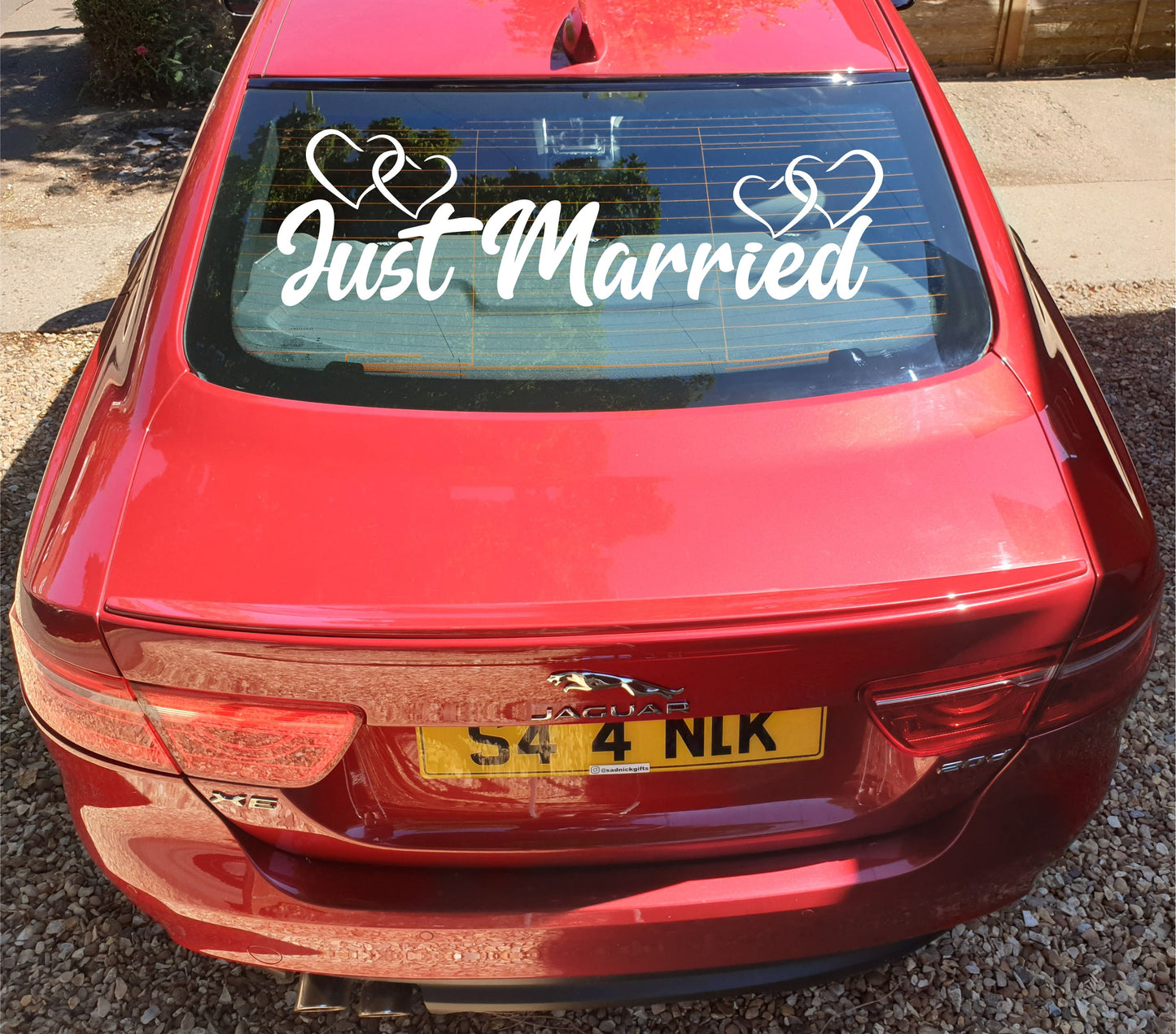 Just Married Car Sticker Wedding Car Window Decal Wedding Day Decoration Decals Alpha Monday