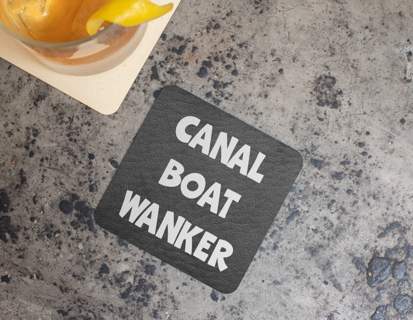 Boating Coaster Gift - Canal Boat Wanker - Funny Cheeky Rude Cute Novelty Present