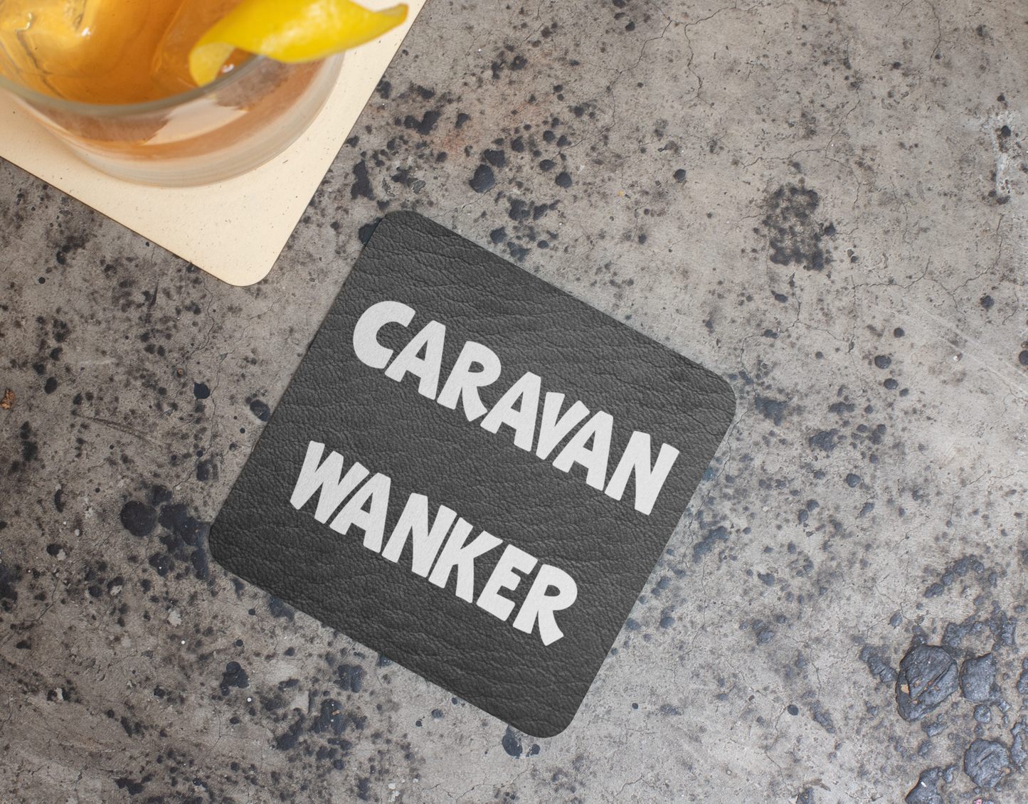 Camping Coaster Gift - Caravan Wanker - Funny Cheeky Rude Cute Novelty Present