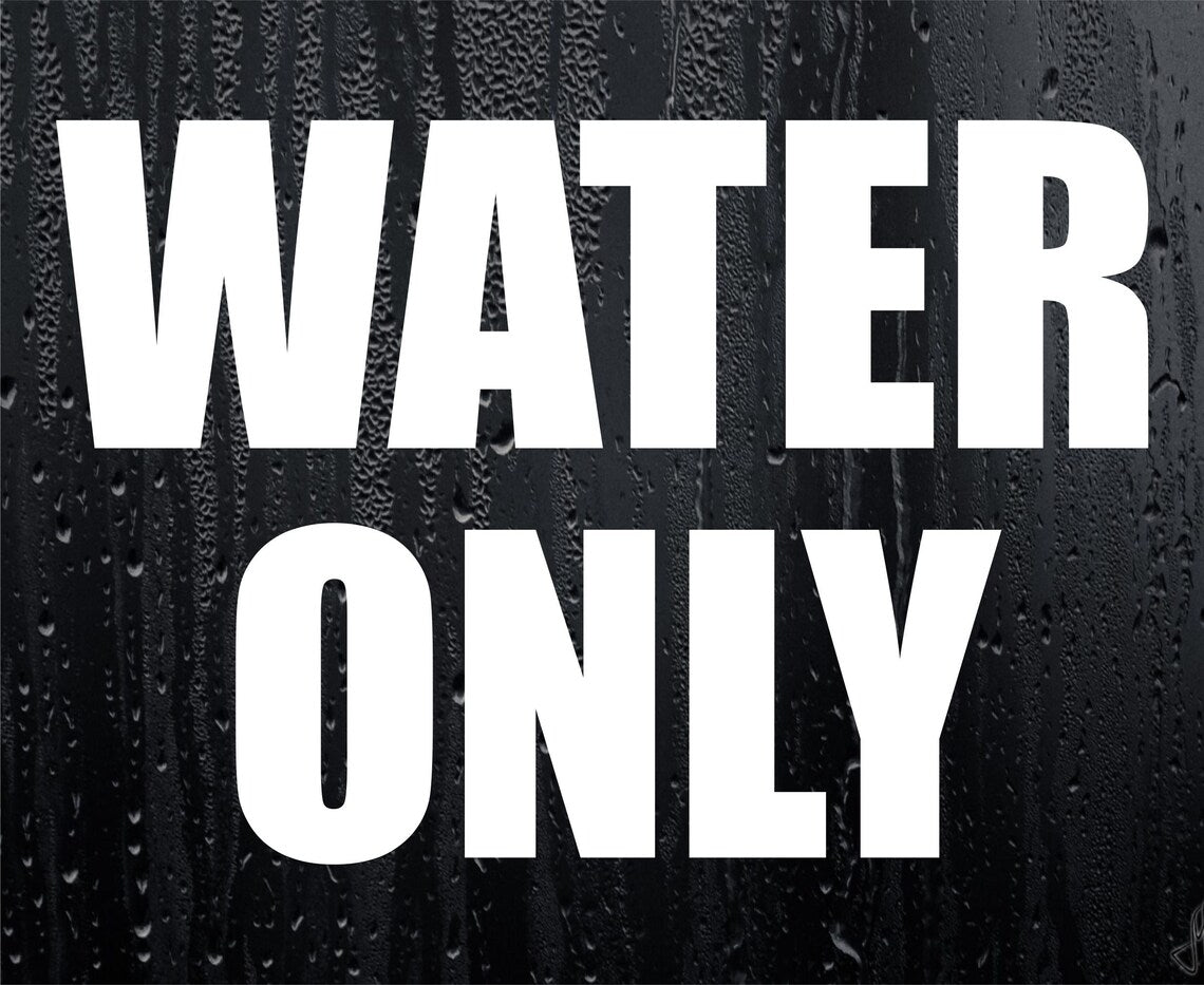Water Only Sticker Caravan Motorhome Campervan Van Window Bumper Boot Decal