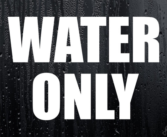 Water Only Sticker Caravan Motorhome Campervan Van Window Bumper Boot Decal