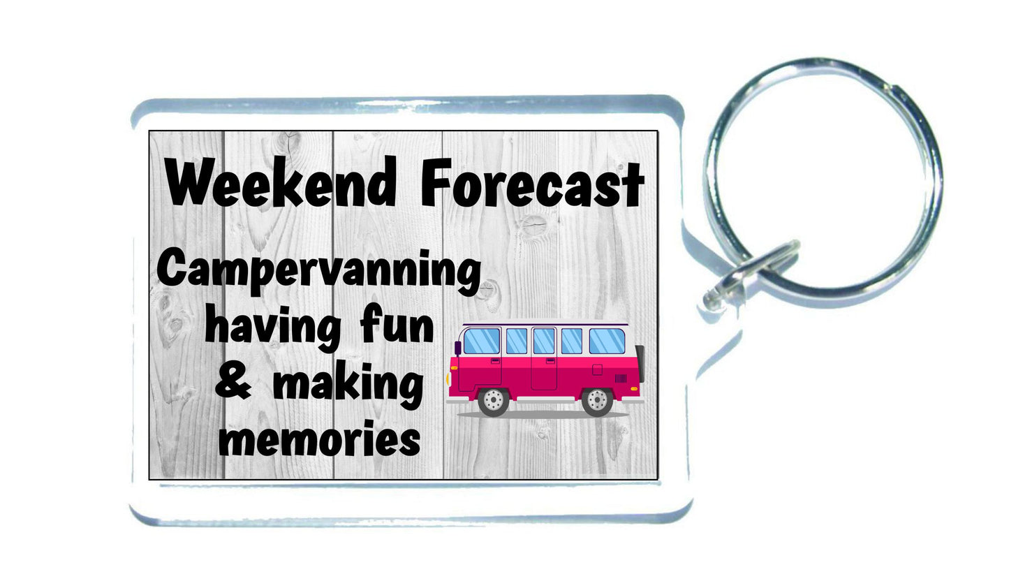 Campervan Keyring - Campervanning Having and Fun Making Memories - Fun Cute Cheeky Birthday Novelty Present