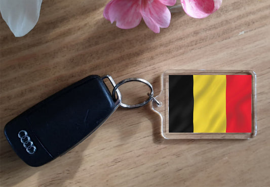 Belgium Flag Keyring Gift - Cute Belgian Novelty Key Fob - Birthday Present