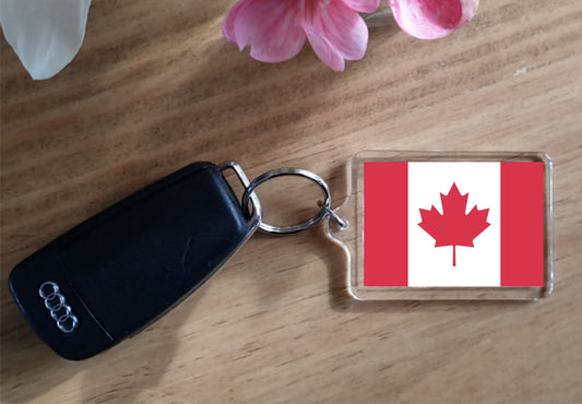 Canada Flag Keyring Gift - Cute Canadian Novelty Key Fob - Birthday Present