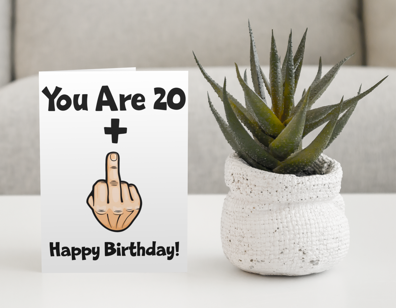 21st Birthday Card Gift - You Are 20 Plus Middle Finger (One) - Funny Cute Rude Twenty-First Birthday Present
