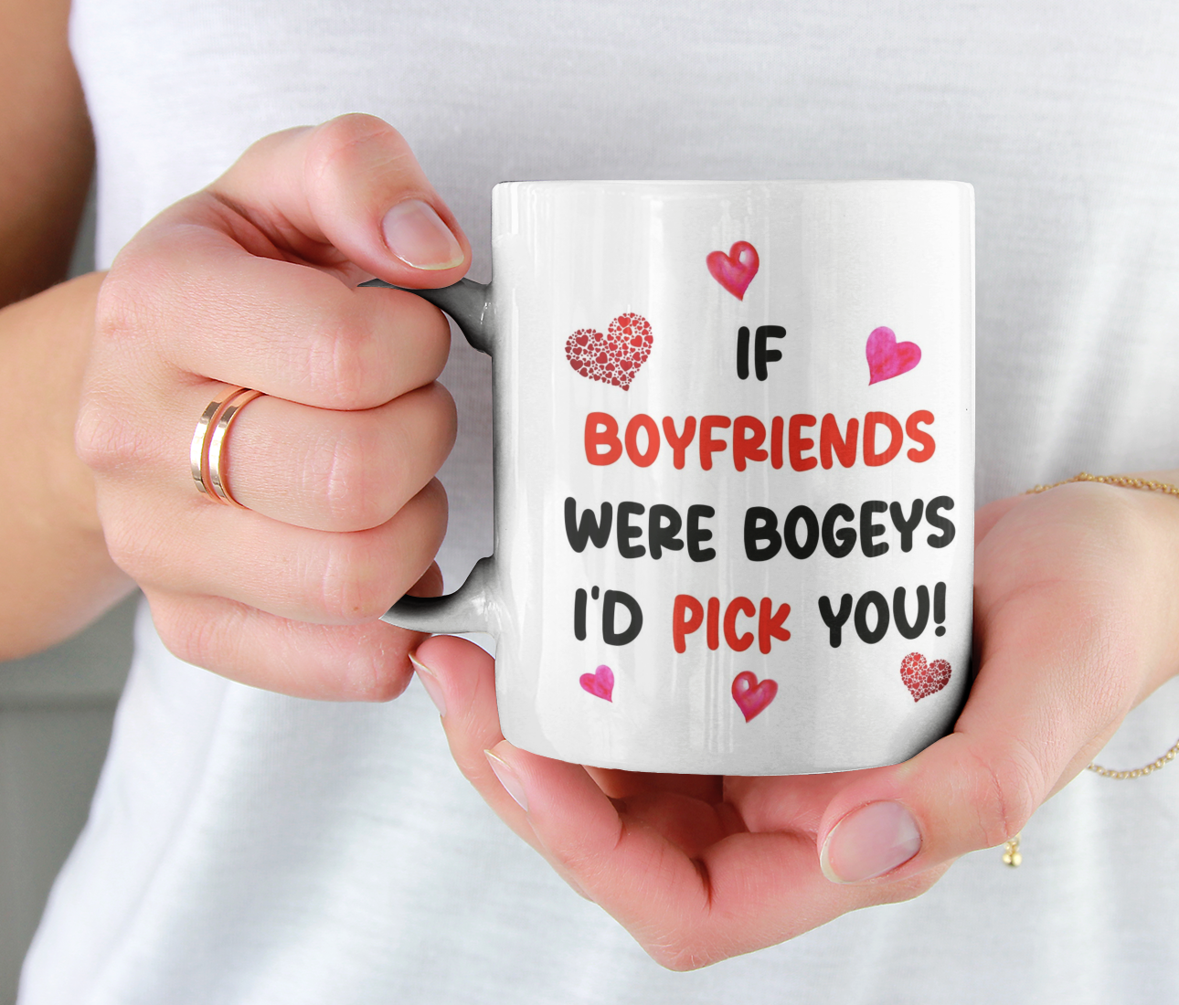Boyriend Mug Gift - If Boyfriends Were Bogeys I'd Pick You - Nice Funny Cheeky Novelty Cup Present