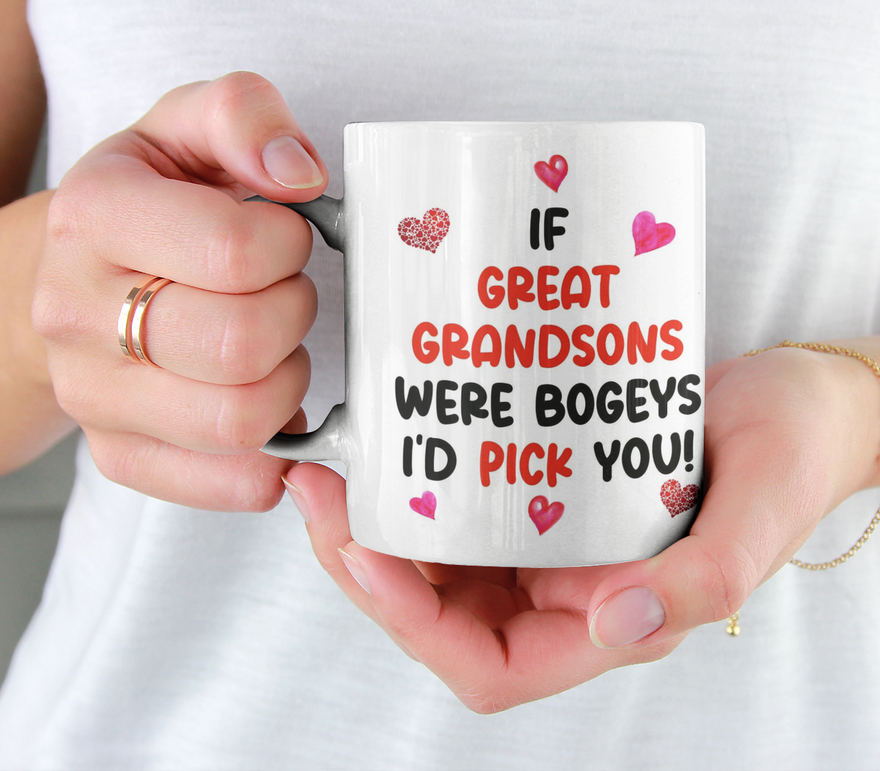 Great Grandson Mug Gift - If Great Grandsons Were Bogeys I'd We'd Pick You - Nice Funny Cheeky Novelty Cup Present