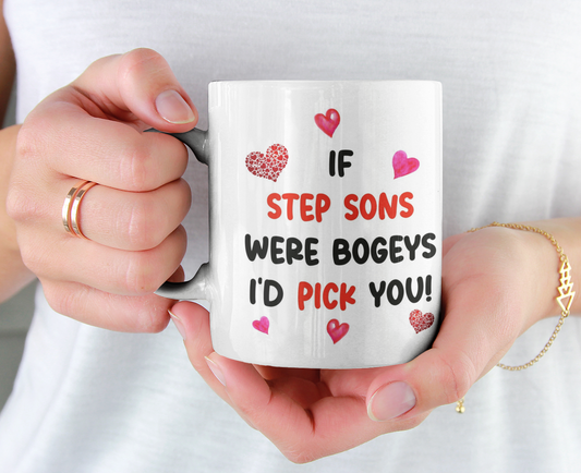 Step Son Mug Gift - If Step Sons Were Bogeys I'd Pick You - Nice Funny Cheeky Novelty Cup Ideal Birthday Present