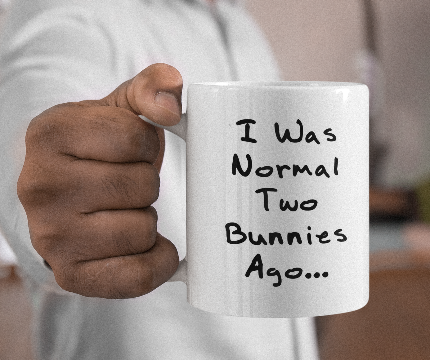 Bunny Mug Gift - I Was Normal Two Bunnies Ago - Nice Cute Novelty Funny Pet Owner Present
